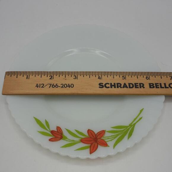 Macbeth Evans Monax Petalware Florette Red Floral Bread Dessert Plate Lot of 4 - Picture 5 of 6